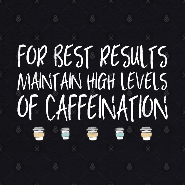 Coffee: For best results, maintain high levels of caffeination (white text + coffee cups) by Ofeefee